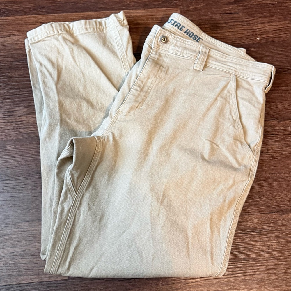 Duluth Trading Co Flex Fire Hose Men’s Pants Tan 38x29 Standard Fit Work Chino